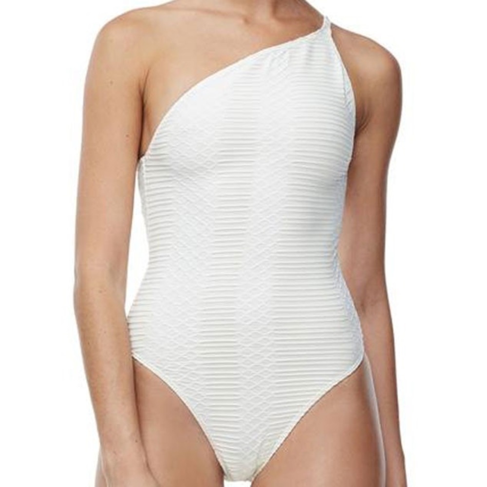 Good American White One Shoulder Bodysuit